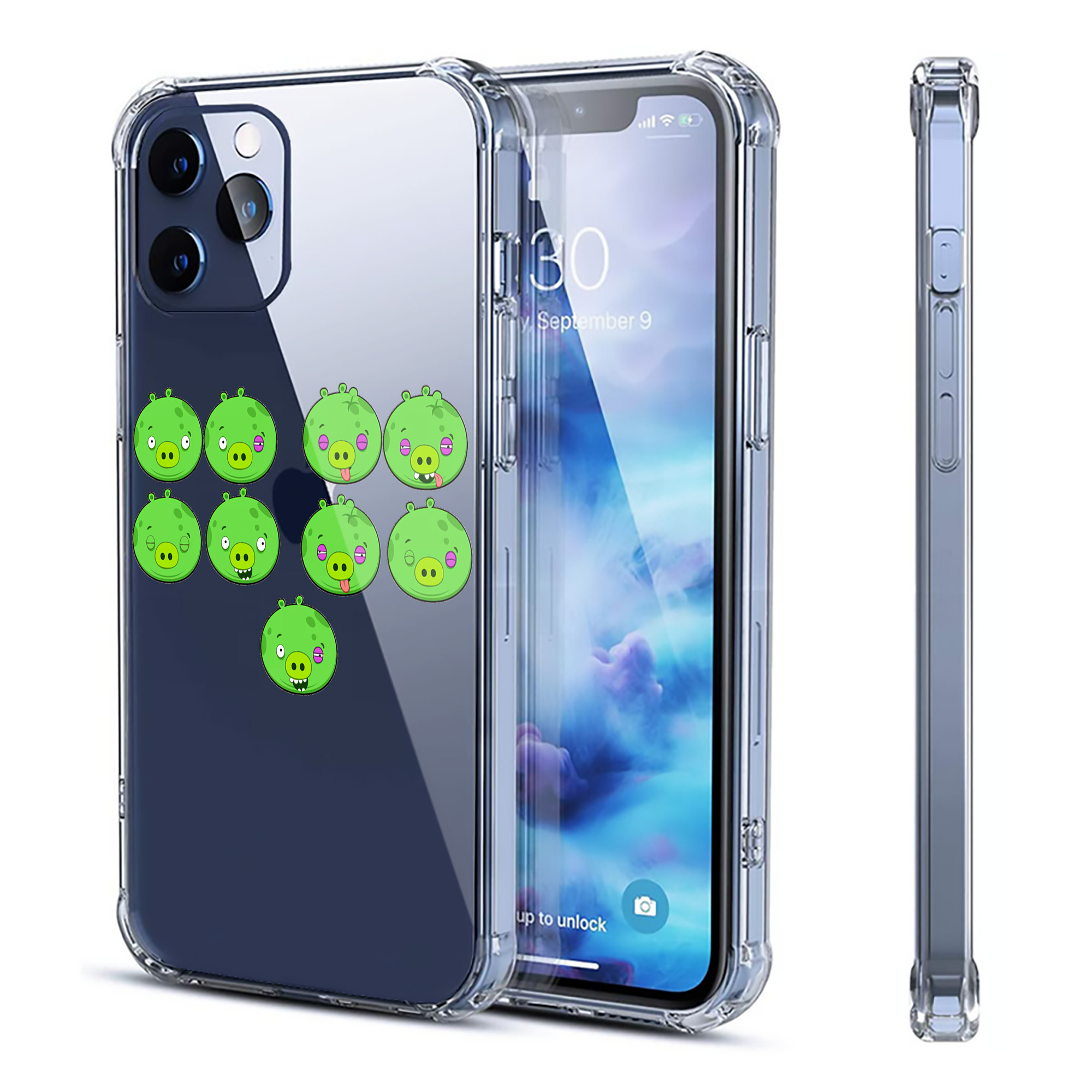 （画像用） Angry Birds アングリーバード 【iPhone 12シリーズ対応】透明スマホケース（クリアソフトケース）